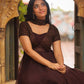Cocoa Beaded Anarkali Gown