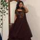 Cocoa Beaded Anarkali Gown