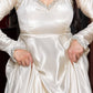 Ivory Rose Lace-Back Gown Set