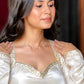 Ivory Rose Lace-Back Gown Set