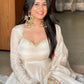 Ivory Rose Lace-Back Gown Set