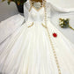 Ivory Rose Lace-Back Gown Set