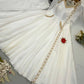 Ivory Rose Lace-Back Gown Set