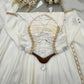 Ivory Rose Lace-Back Gown Set