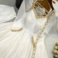 Ivory Rose Lace-Back Gown Set