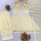 Lemon Lace Embroidered Kurta Set