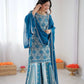Teal Blue Faux Georgette Thread & Sequence Work Lehenga Set
