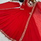Designer Faux Georgette Embroidered Anarkali Set