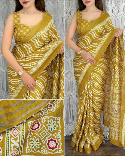 Lehariya Patola Print Saree