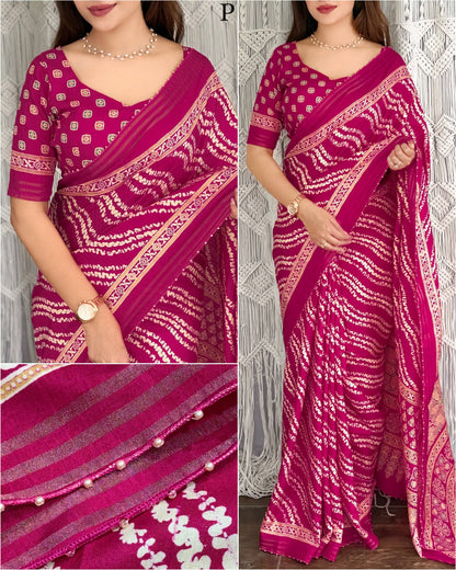 Lehariya Patola Print Saree