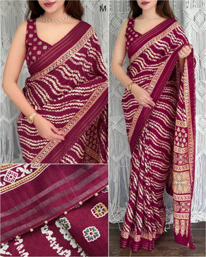 Lehariya Patola Print Saree