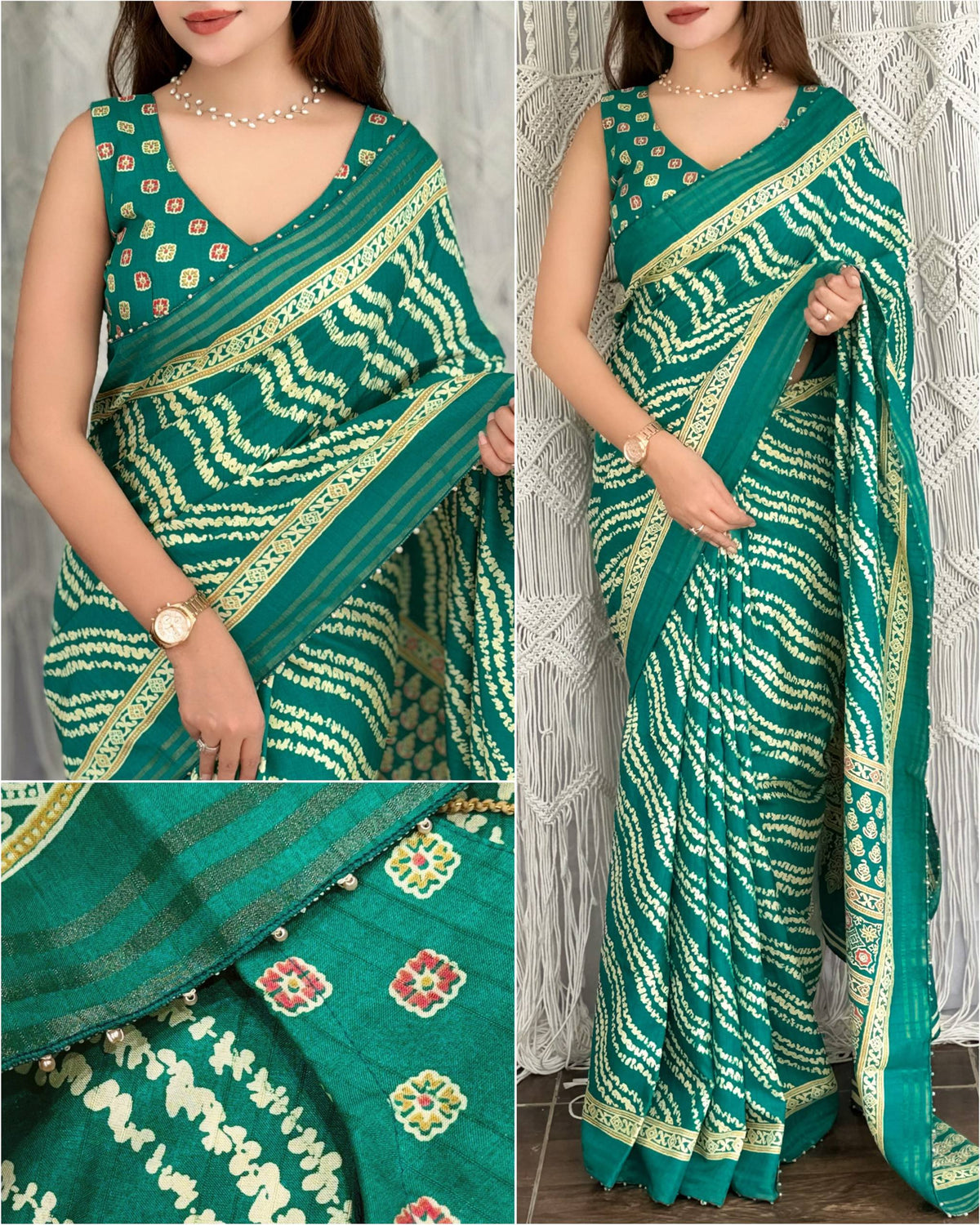 Lehariya Patola Print Saree