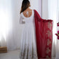 Designer Heavy Georgette Embroidered Party Wear Gown Set