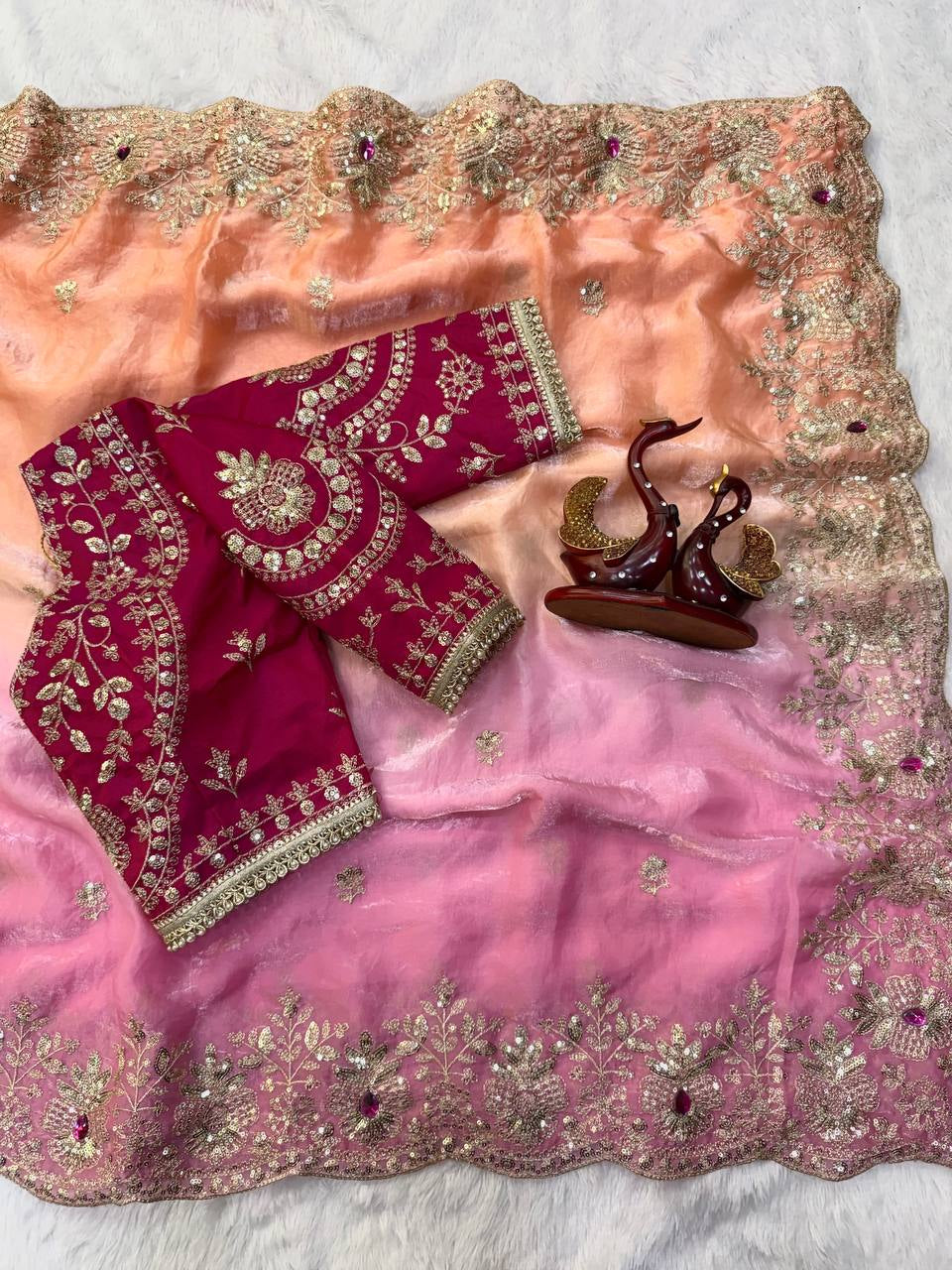 Shaded Zari Silk Sequin Saree