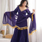 Gold Crepe Kurta Farshi Pant Set with Tassels