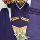 Gold Crepe Kurta Farshi Pant Set with Tassels