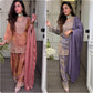 Silk Sequin Embroidered Palazzo Suit