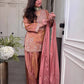 Silk Sequin Embroidered Palazzo Suit