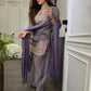 Silk Sequin Embroidered Palazzo Suit