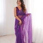 Violet Shimmer Sequin Net Saree