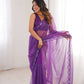 Violet Shimmer Sequin Net Saree