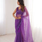 Violet Shimmer Sequin Net Saree