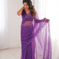 Violet Shimmer Sequin Net Saree