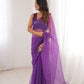 Violet Shimmer Sequin Net Saree