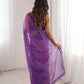 Violet Shimmer Sequin Net Saree