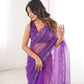 Violet Shimmer Sequin Net Saree
