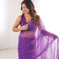 Violet Shimmer Sequin Net Saree