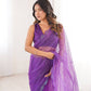Violet Shimmer Sequin Net Saree