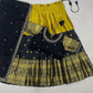 Kanjivaram Maggam Work South Style Half Lehenga Half Saree