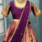 Kanjivaram Maggam Work South Style Half Lehenga Half Saree