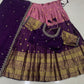 Kanjivaram Maggam Work South Style Half Lehenga Half Saree