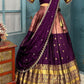 Kanjivaram Maggam Work South Style Half Lehenga Half Saree