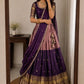 Kanjivaram Maggam Work South Style Half Lehenga Half Saree