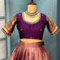 Kanjivaram Maggam Work South Style Half Lehenga Half Saree