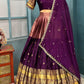 Kanjivaram Maggam Work South Style Half Lehenga Half Saree
