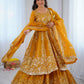 Embroidered Crunchy Silk Top -Lehenga Set