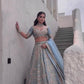 Slate Blue Zari Dori Lehenga