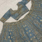 Slate Blue Zari Dori Lehenga