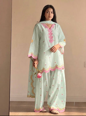 Ivory Embroidered Farshi Suit