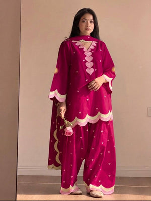 Ivory Embroidered Farshi Suit