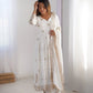Ivory Chinon Silk Embroidered Festive Gown Set
