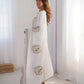 Ivory Chinon Silk Embroidered Festive Gown Set