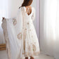 Ivory Chinon Silk Embroidered Festive Gown Set
