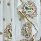 Ivory Chinon Silk Embroidered Festive Gown Set