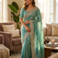 Vichitra Silk Embroidered Saree with Blouse