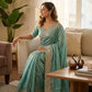 Vichitra Silk Embroidered Saree with Blouse